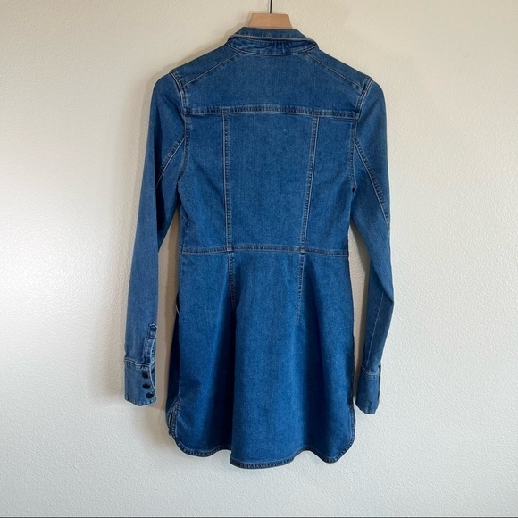 FREE PEOPLE DYNOMITE DENIM JEAN SNAP DRESS - Picture 5 of 8